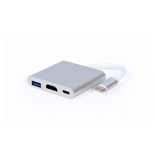 Gembird A-CM-HDMIF-02-SV ezüst Type C USB HUB