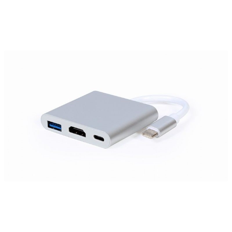 Gembird A-CM-HDMIF-02-SV ezüst Type C USB HUB