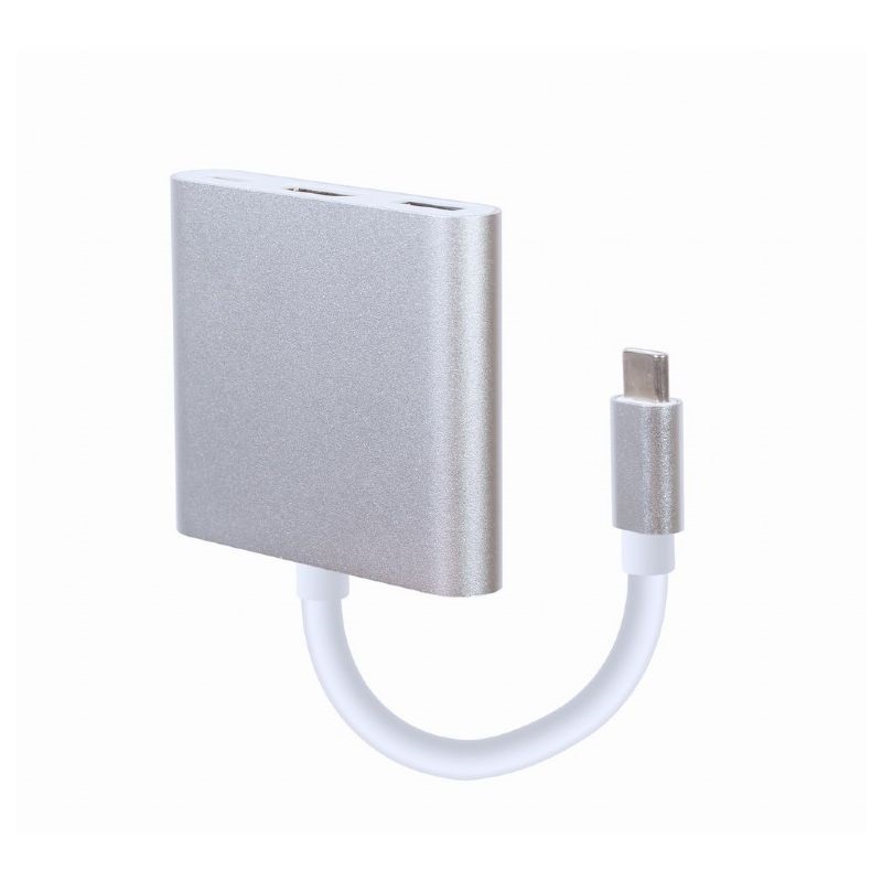 Gembird A-CM-HDMIF-02-SV ezüst Type C USB HUB