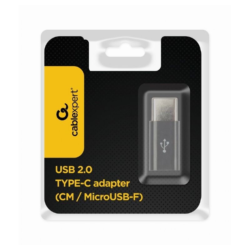 Gembird A-USB2-CMmF-01 Type C apa - Micro USB anya fekete adapter