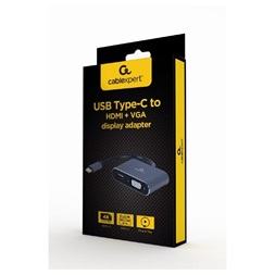 Gembird A-USB3C-HDMIVGA-01 Type C - HDMI + VGA szürke adapter