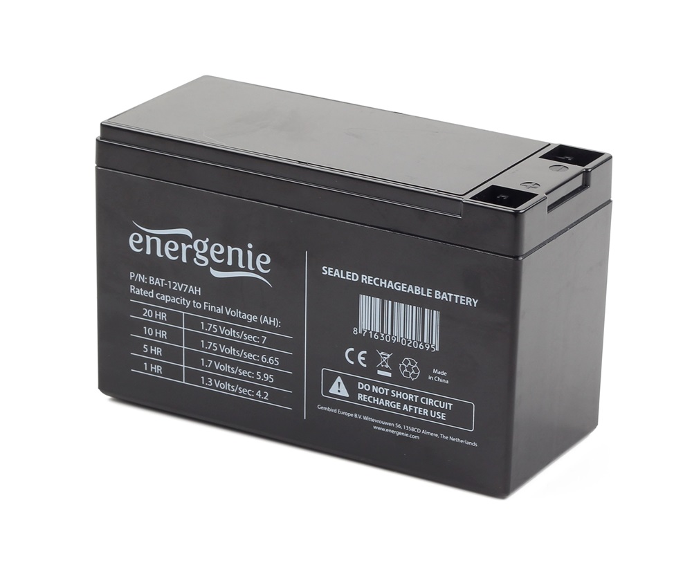 Gembird BAT-12V7AH Energenie 12V/7AH újratölthető zselés akkumulátor