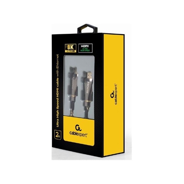 Gembird CCBP-HDMI8K-2M 2m Premium Ultra High Speed HDMI 2.1 Ethernet - HDMI 2.1 Ethernet M/M fekete video kábel