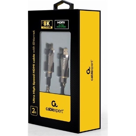 Gembird CCBP-HDMI8K-2M 2m Premium Ultra High Speed HDMI 2.1 Ethernet - HDMI 2.1 Ethernet M/M fekete video kábel