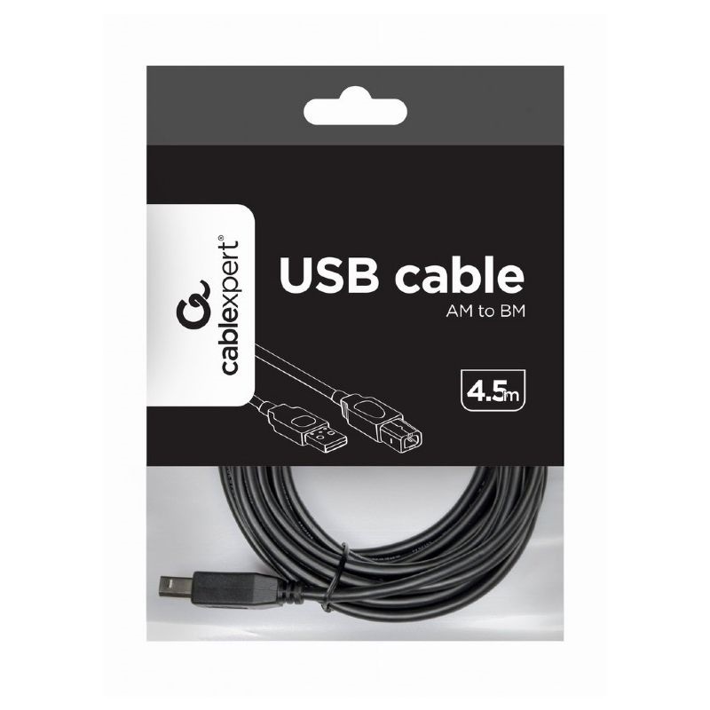 Gembird CCP-USB2-AMBM-15 4,5m USB A apa - USB B apa fekete kábel