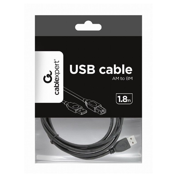 Gembird CCP-USB2-AMBM-6 1,8m USB A apa - USB B apa fekete kábel