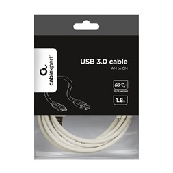 Gembird CCP-USB3-AMCM-6-W 1,8m USB A apa - USB C apa fehér kábel