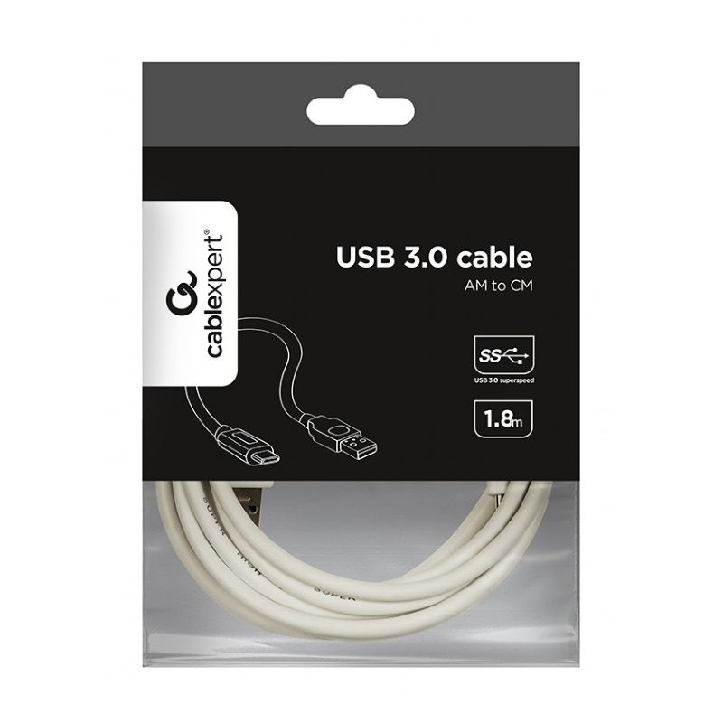 Gembird CCP-USB3-AMCM-6-W 1,8m USB A apa - USB C apa fehér kábel
