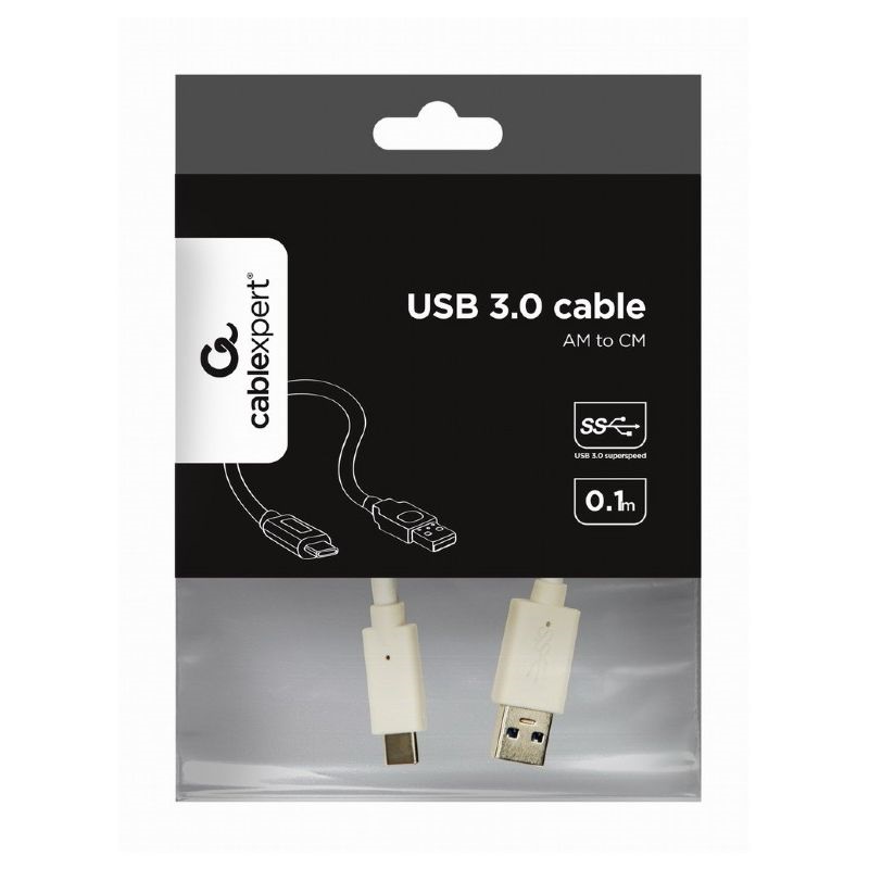 Gembird CCP-USB3-AMCM-W-0.1M 0,1m USB A apa - USB C apa fehér kábel