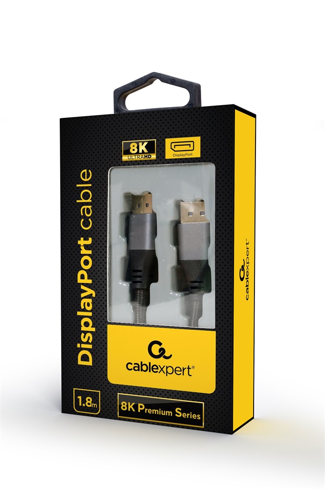 Gembird CC-DP8K-6 1,8m Premium DisplayPort 1.4 -> DisplayPort 1.4 M/M fekete kábel