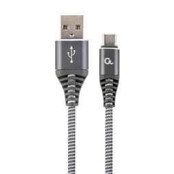Gembird CC-USB2B-AMCM-1M-WB2 Premium 1m USB Type-C szürke-fehér töltő-és adatkábel