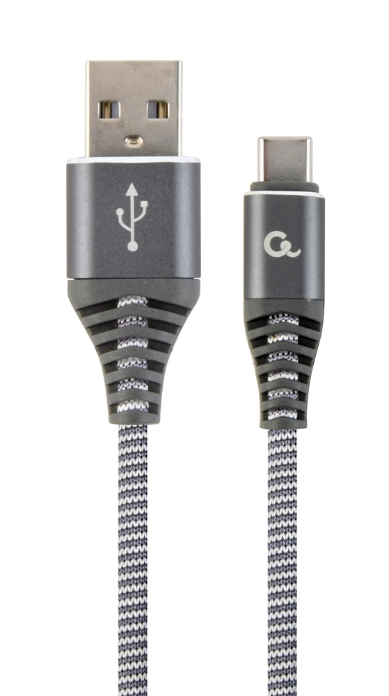Gembird CC-USB2B-AMCM-1M-WB2 Premium 1m USB Type-C szürke-fehér töltő-és adatkábel