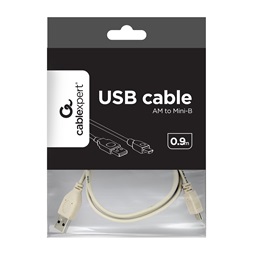 Gembird CC-USB2-AM5P-3 0,9m USB 2.0 A - mini USB fekete kábel