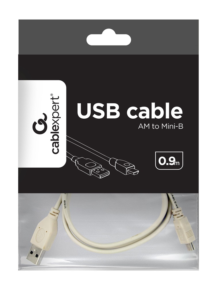 Gembird CC-USB2-AM5P-3 0,9m USB 2.0 A - mini USB fekete kábel