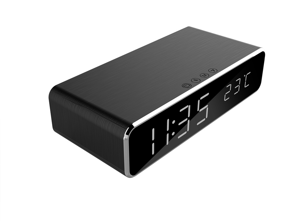 Gembird DAC-WPC-01 vezeték nélküli fekete digitális ébresztőóra