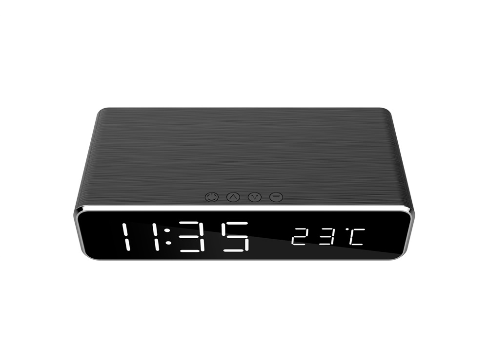 Gembird DAC-WPC-01 vezeték nélküli fekete digitális ébresztőóra