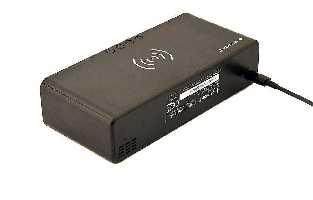 Gembird DAC-WPC-01 vezeték nélküli fekete digitális ébresztőóra