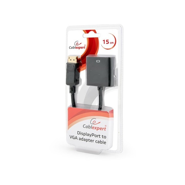 Gembird Displayport -> VGA M/F adapter 0.2m fekete