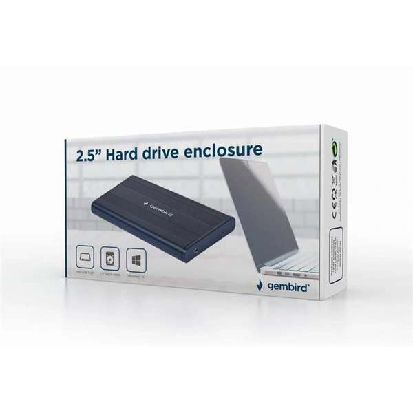 Gembird EE2-U2S-5 USB 2.0 fekete külső ház