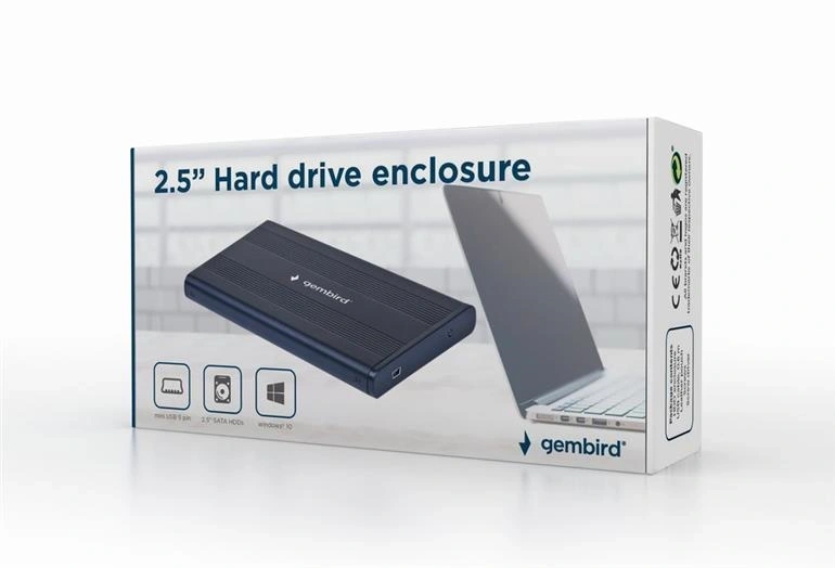 Gembird EE2-U2S-5 USB 2.0 fekete külső ház