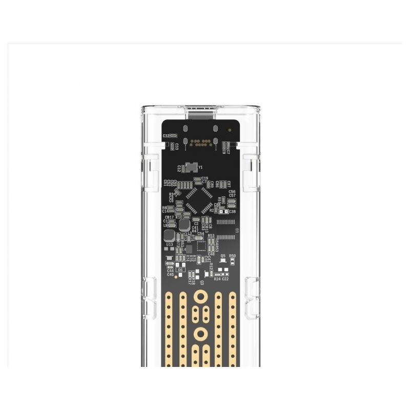 Gembird EE2280-U3C-02 USB 3.1 NVMe M2 átlátszó ház