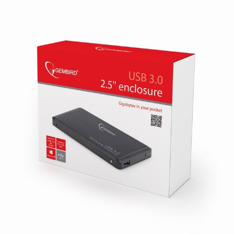 Gembird EE2-U3S-2 2,5" USB 3.0 fekete külső ház