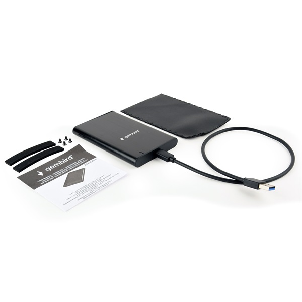 Gembird EE2-U3S-6 EE2-U3S-6 2.5" SATA3 USB-C aluminium fekete külső ház