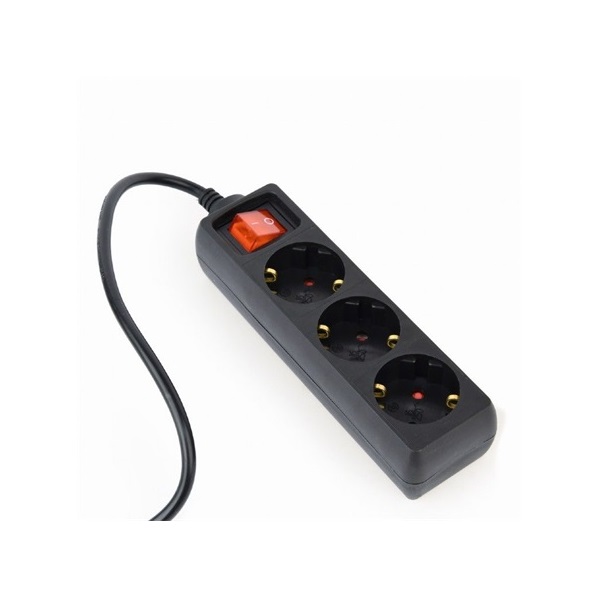 Gembird EG-PSU3-01 C14 - 3db villásdugó CEE 7/7 (EU) elosztó 0.6m fekete