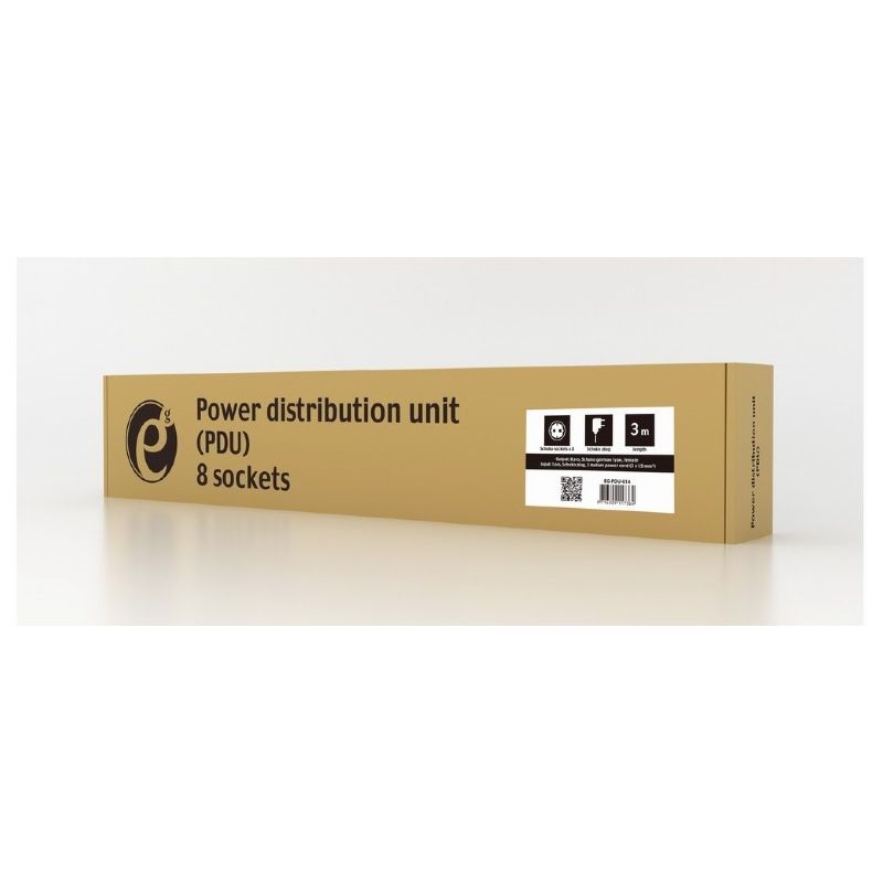 Gembird EG-PDU-014 8 aljzat 3m 1U fekete elosztó