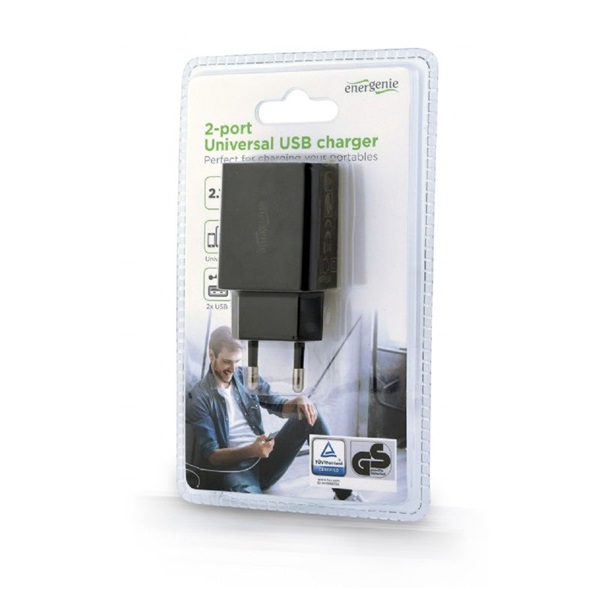 Gembird EG-U2C2A-03-BK 2,1A 2xUSB fekete hálózati töltő