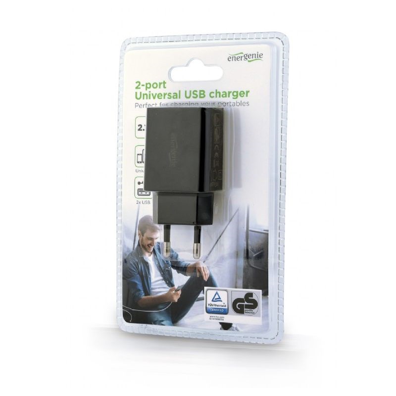 Gembird EG-U2C2A-03-BK 2,1A 2xUSB fekete hálózati töltő
