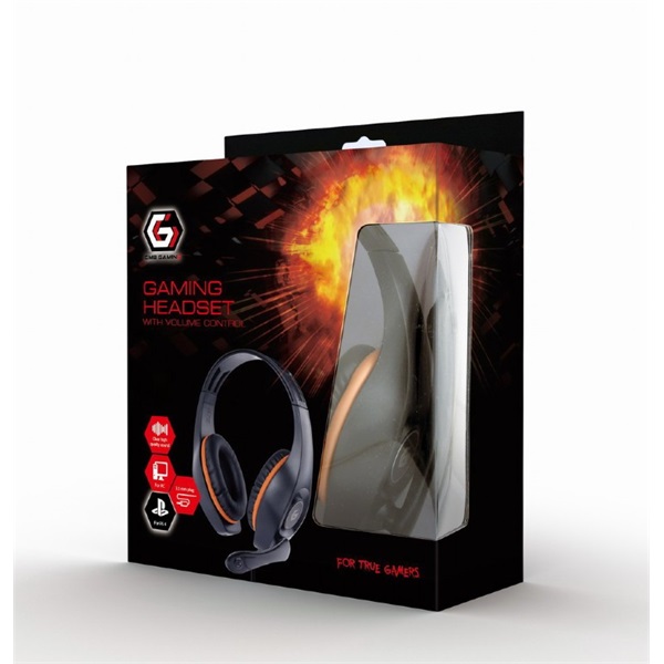 Gembird GHS-05-O gaming fejhallgató headset fekete-narancssárga