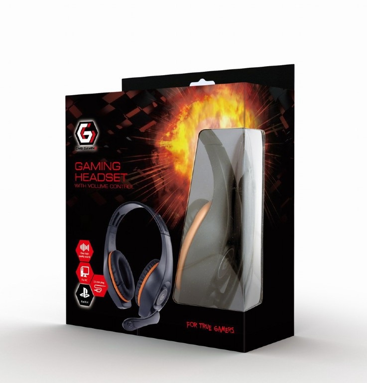 Gembird GHS-05-O gaming fejhallgató headset fekete-narancssárga