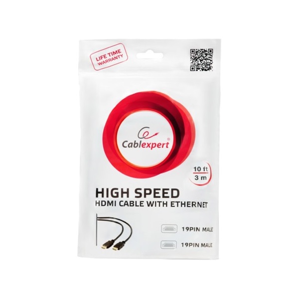 Gembird HDMI 1.4 -> HDMI 1.4 M/M video kábel 3m fehér