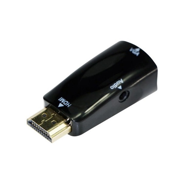 Gembird HDMI 1.4 -> VGA Jack 3,5mm M/F adapter fekete +audio