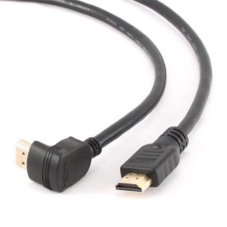 Gembird HDMI M/M video jelkábel 3m egyenes/90° le fekete