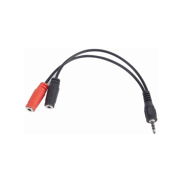 Gembird Jack stereo 3,5mm -> 2db Jack 3,5mm M/F adapter 0.1m fekete