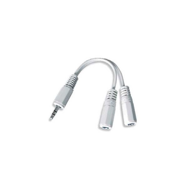 Gembird Jack stereo 3,5mm -> 2db Jack stereo 3,5mm M/F audio kábel 0.1m fehér