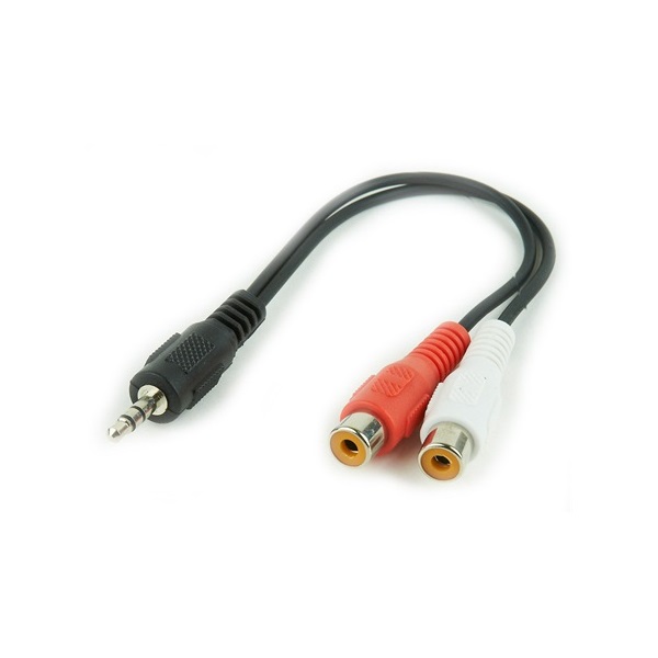 Gembird Jack stereo 3,5mm -> 2db RCA M/F audio kábel 0.2m fekete