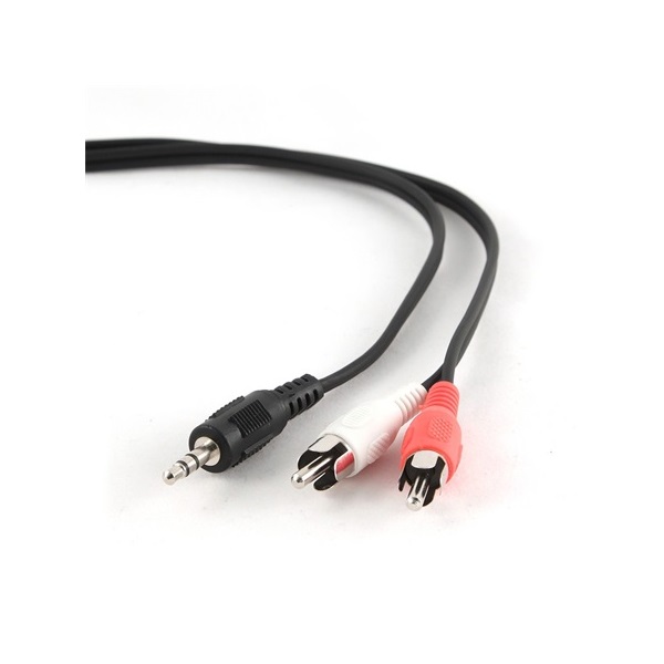 Gembird Jack stereo 3,5mm -> 2db RCA M/M audio kábel 2.5m fekete