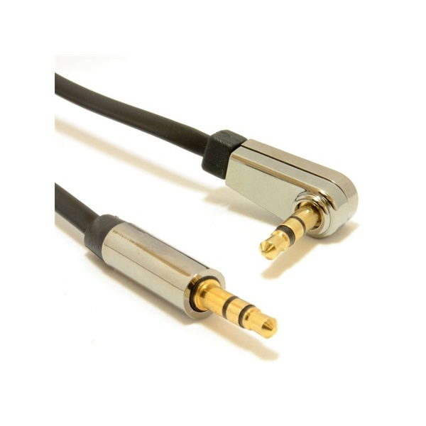 Gembird Jack stereo 3,5mm M/M audio kábel 1.8m fekete egyenes/90°