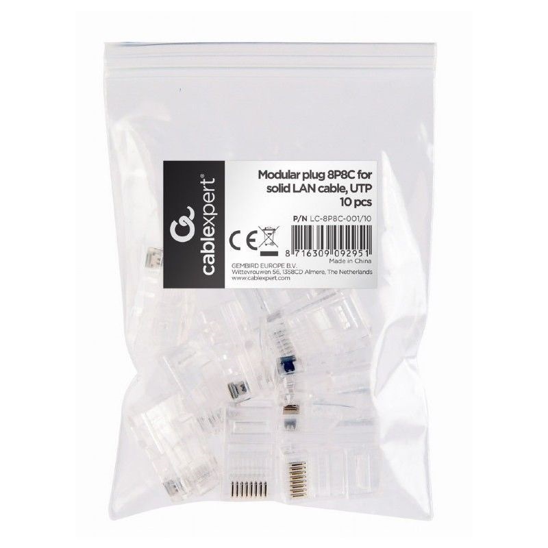 Gembird LC-PTU-01/10 10db/csomag RJ45 UTP csatlakozó dugó