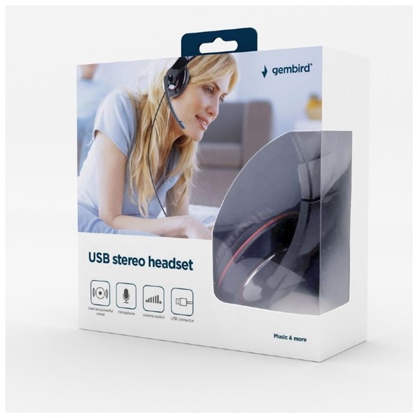 Gembird MHS-U-001 fekete USB headset
