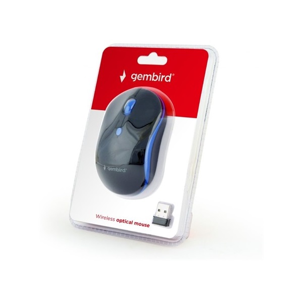 Gembird MUSW-4B-03-B optikai vezeték nélküli egér fekete-kék