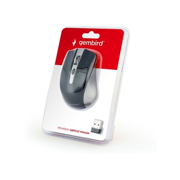 Gembird MUSW-4B-04-GB optikai vezeték nélküli egér fekete-szürke