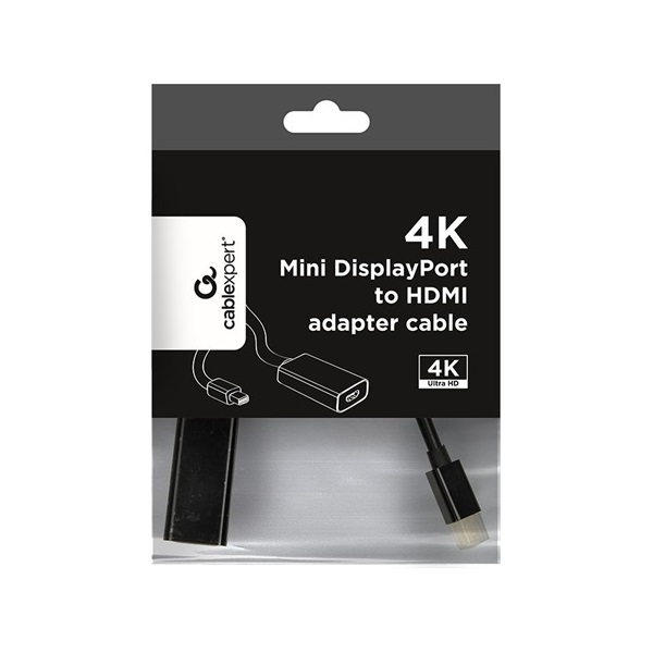 Gembird Mini DisplayPort 1.2 -> HDMI 1.3 M/F adapter 0.2m fekete