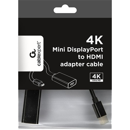Gembird Mini DisplayPort 1.2 -> HDMI 1.3 M/F adapter 0.2m fekete