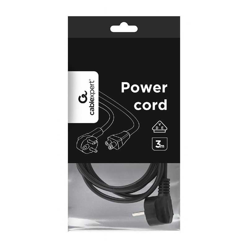 Gembird PC-186-ML12-3M 3m C5 fekete tápkábel