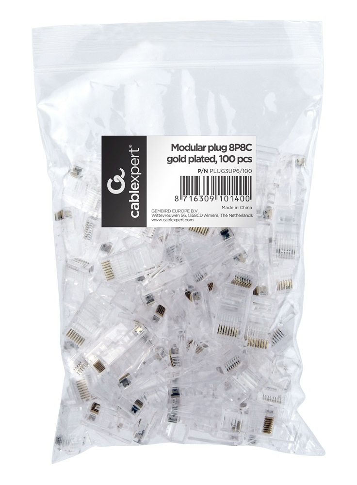 Gembird PLUG3UP6/100 100db RJ45 CAT5e UTP csatlakozó dugó