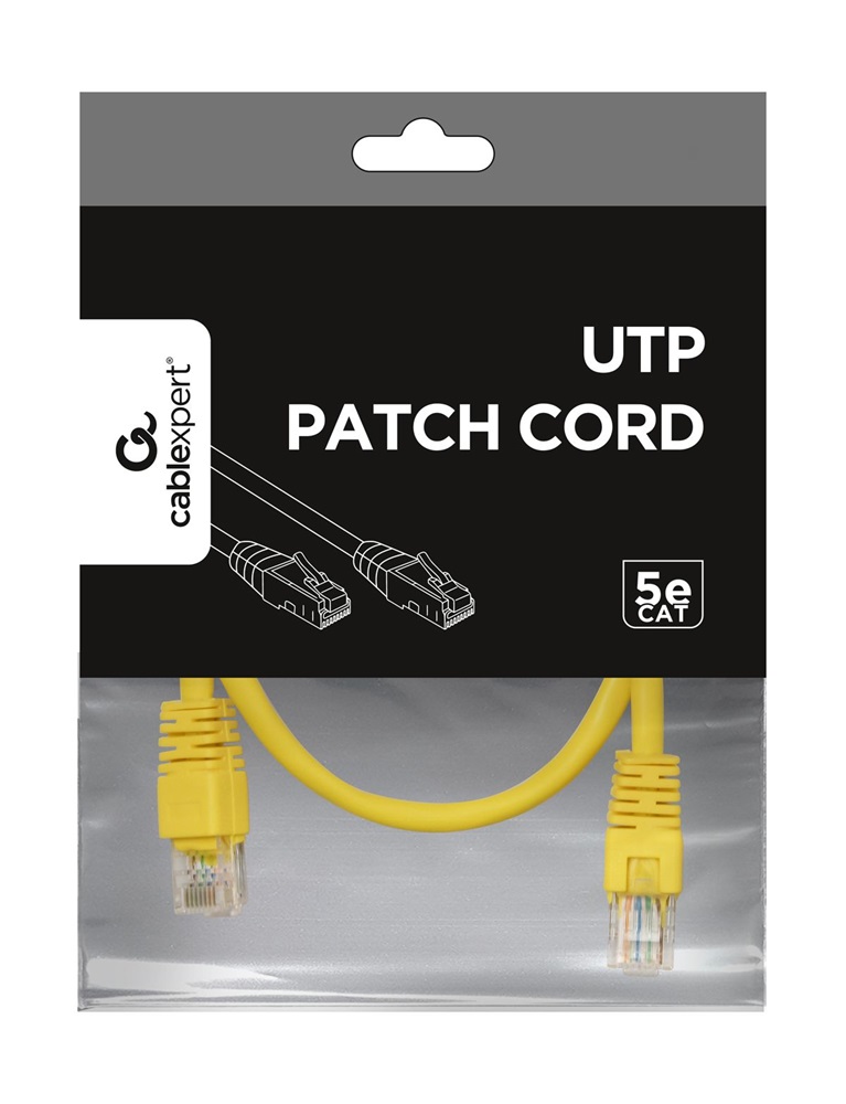 Gembird PP12-0.5M/Y 0,5m RJ45 CAT5e UTP M/M sárga kábel